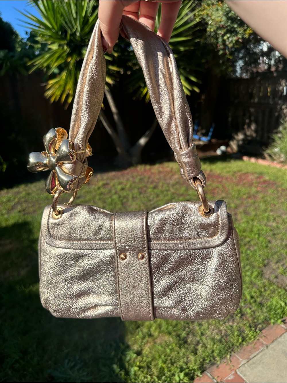Coach Gold Metallic Madeline Shoulder Bag - Picture 3 of 7